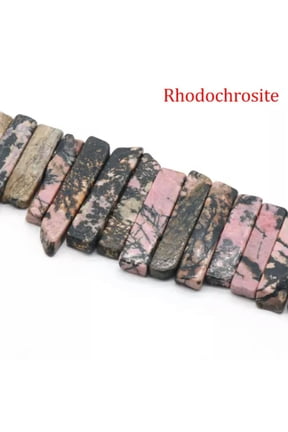 Quartz Pendant Point Beads Rough Crystal Mixed Stick Agate Slice For Jewelry Diy-1 String (Random Irregular)-Rhodochrosite