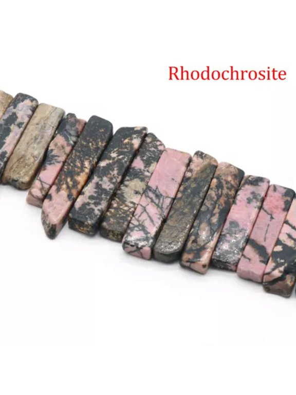 Quartz Pendant Point Beads Rough Crystal Mixed Stick Agate Slice For Jewelry Diy-1 String (Random Irregular)-Rhodochrosite
