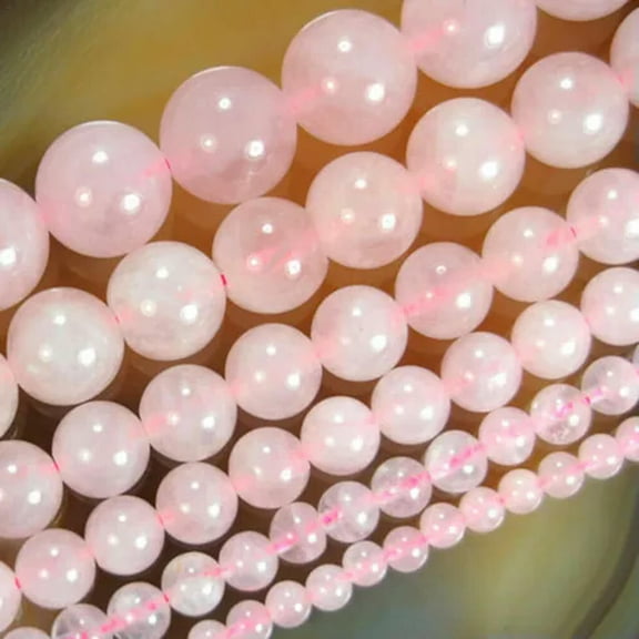 EOEMY Real Natural Rose Quartz Gems Round Loose Beads 15'' 6mm/8mm/10mm-10mm