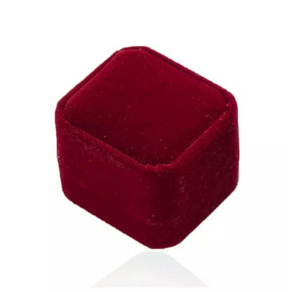EOEMY Ring Boxes Velvet Wedding Jewelry Earring Showcase Gift Case Storage Organizer *-Deep Red