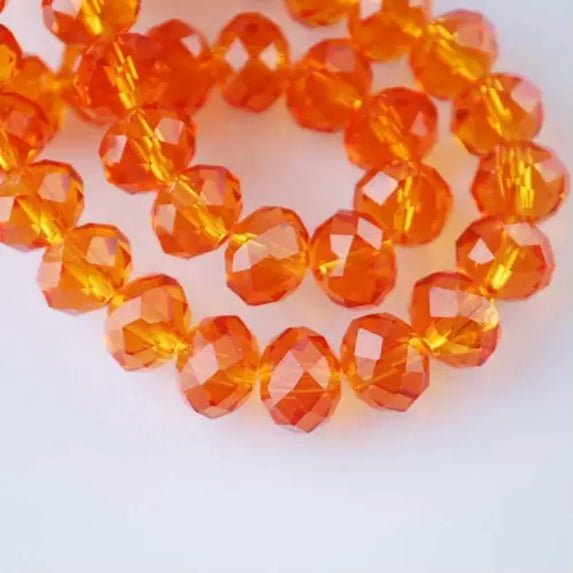 EOEMY Rondelle Faceted Crystal Glass Loose Spacer Beads Lot 3mm 4mm 6mm 8mm 10mm 12mm-29) Orange-4X3mm (100Pcs)