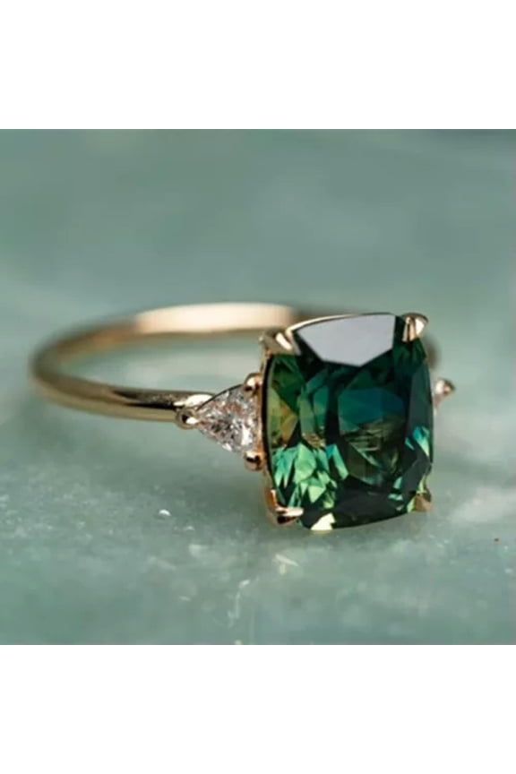 Rose Gold /Gold Plated Ring Charm Cubic Zircon Women Wedding Jewelry Sz 6-10-7-Rose Gold