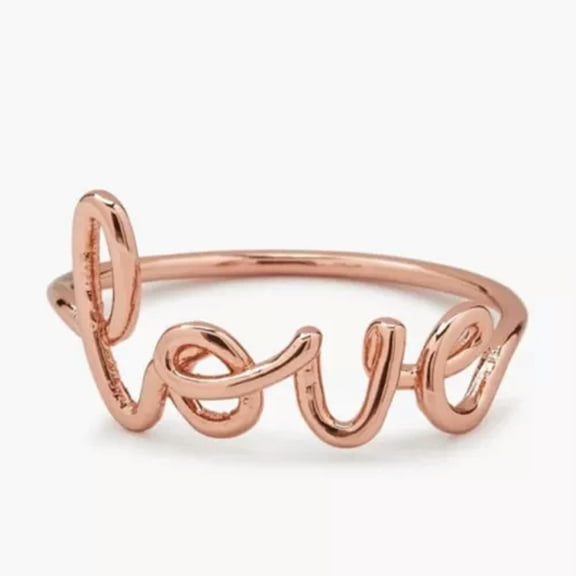 EOEMY Rose Gold Plated Love Wedding Rings Women Jewelry Sz 6-10-8