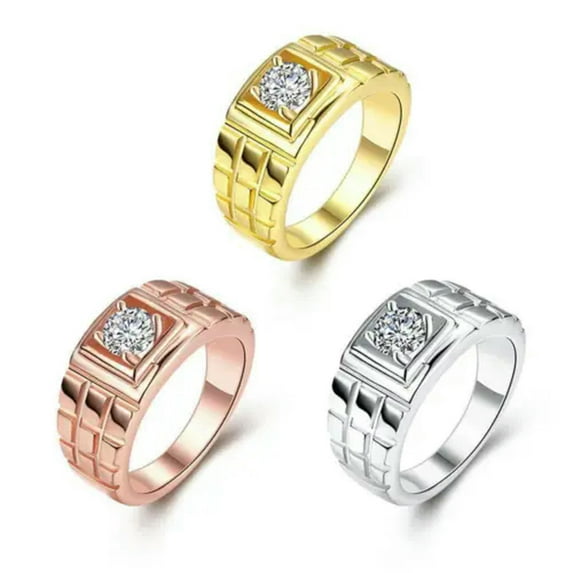 EOEMY Rose Gold Platinum Plated Fashion Ring Aaa Zirconia Women B245-18K Gold Plated-9