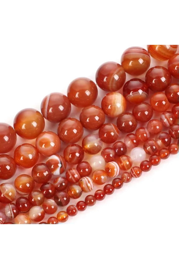 Rose Red Stripe Agates Tourmaline Tiger Eye Natural Stone Beads Jewelry Making-Orange Agate 8mm