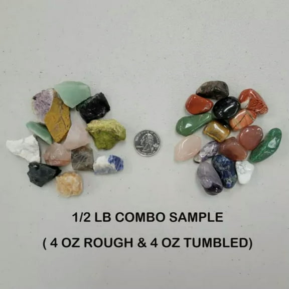 EOEMY Rough & Tumbled Crystals Mix, Assorted Natural Gems Stones Confetti Crystal Lot-1/2 Lb