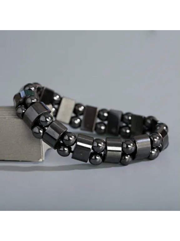 Men Women Therapeutic Energy Healing Hematite Bracelet Therapy Arthritis Jewelry-Hematite