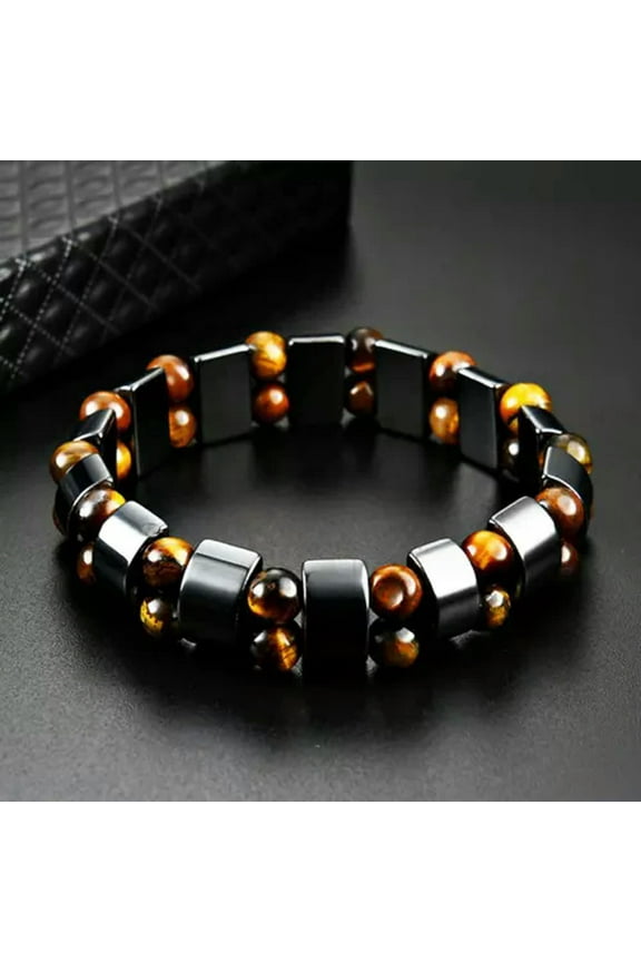 Sale! Pearl Black Magnetic Hematite Bracelet Fashion Pain Therapy Arthritis Bead-Tiger Eye