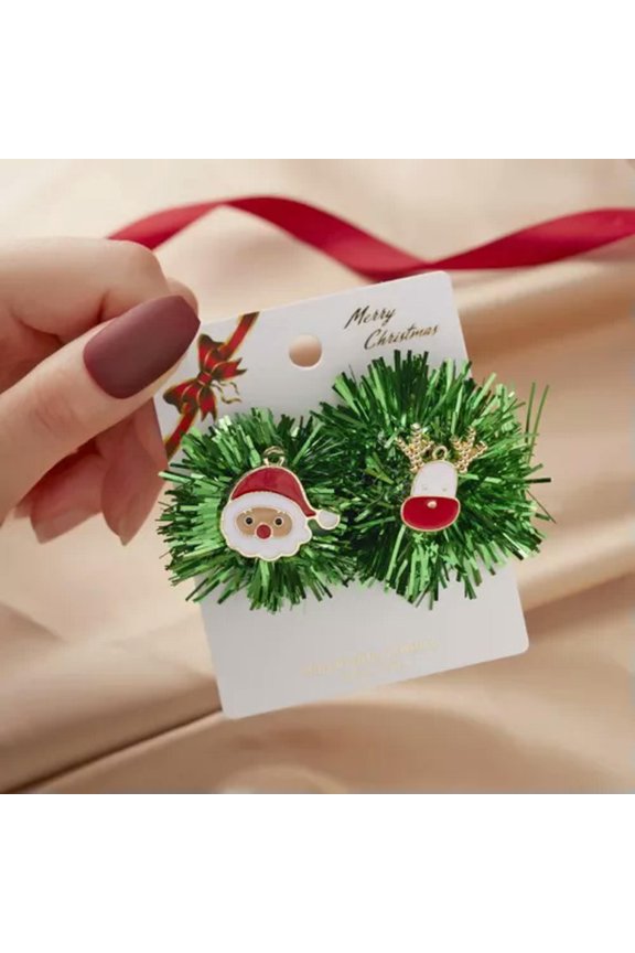 Santa Claus Elk Earrings Stud Drop Dangle Women Xmas Party Jewelry Christmas -118-Ball