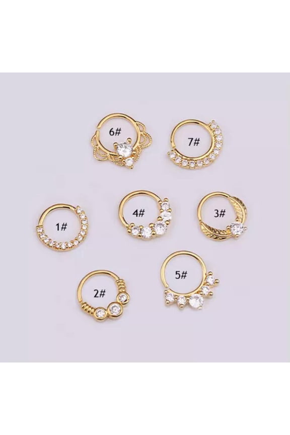 Septum Earring Nose Ring 8mm Piercing Tragus Hoop Cartilage Rings Body Jewelry /-Gold-2