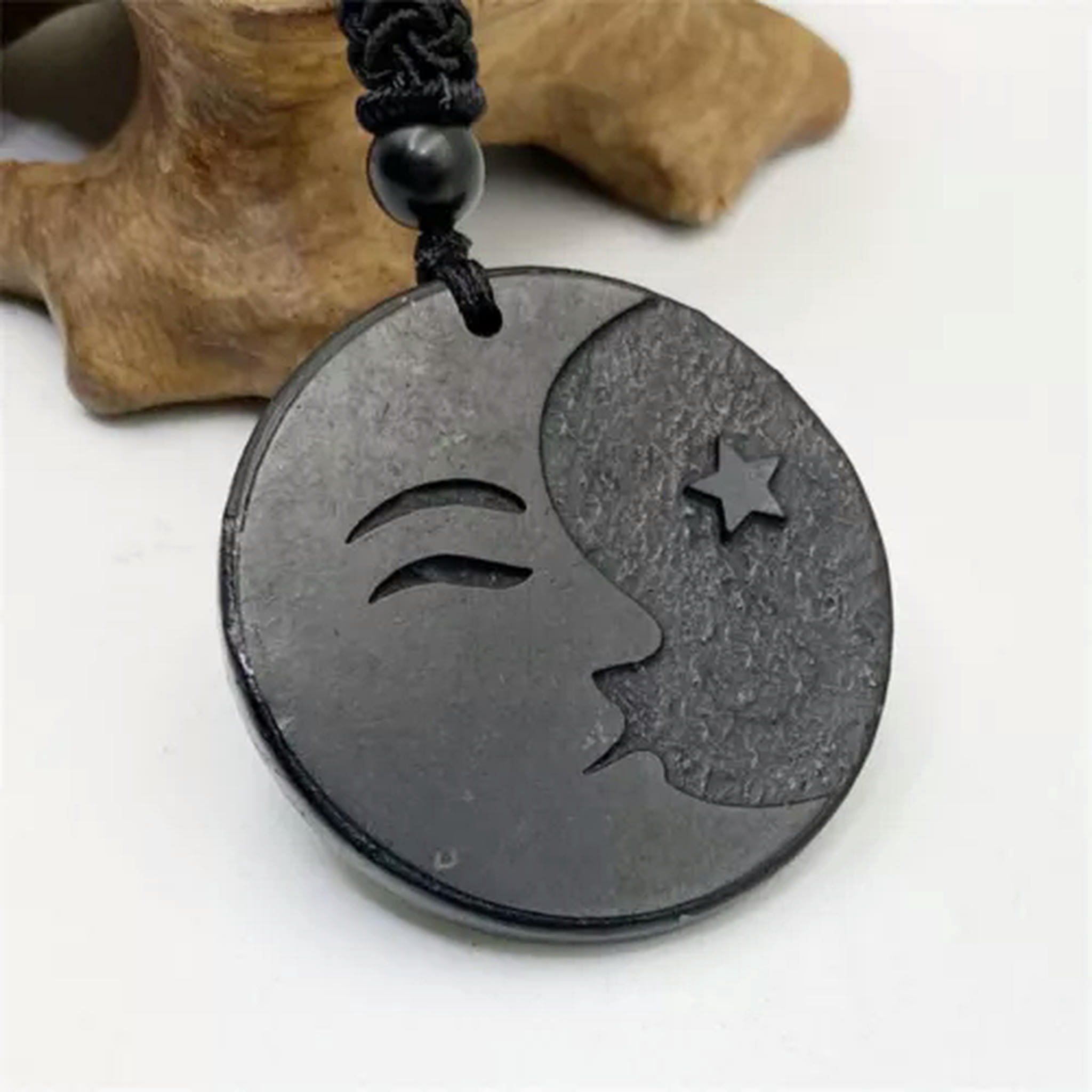 Ciondolo in shungite in argento sterling: protezione EMF, pietra della Carelia - Italia Ciondolo in shungite in argento sterling: protezione EMF, pietra della Carelia - Italia