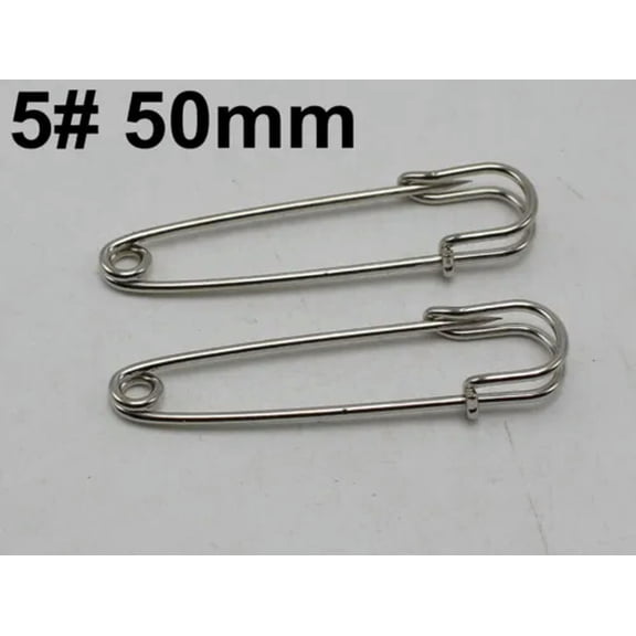EOEMY Silver Metal Durable Safety Brooch Pins 40mm-70mm Fastening Sewing Kilt Scarf-5# 20 Pcs Safety Pins 50mm