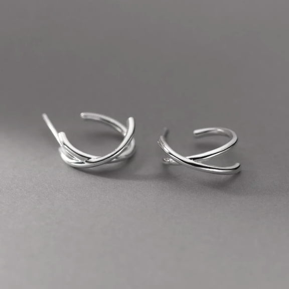 EOEMY Simple Real 925 Sterling Silver Cross Stud Earrings Studs