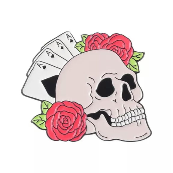 EOEMY Skeleton Brooch Colorful Punk Gothic Brooch Flower Bush Skull Brooch Lapel Pi /-5