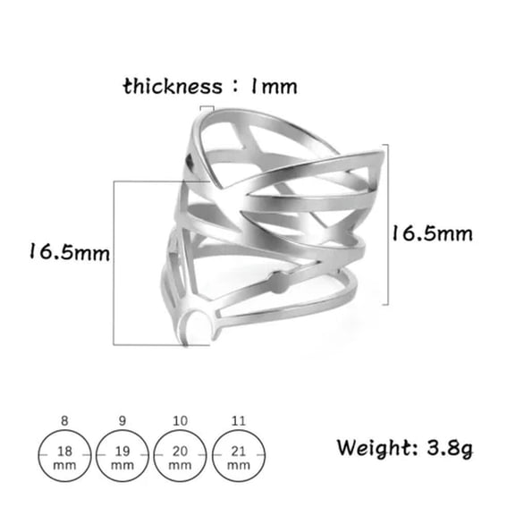 EOEMY Skeleton Skull Neo-Gothic Crescent Moon Ring Stainless Steel Chic Punk Vintage
