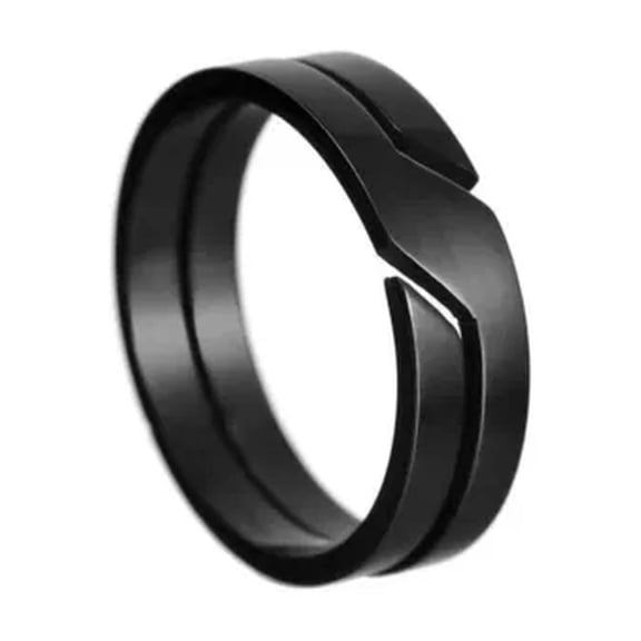 EOEMY Stainless Steel Band Ring Womens Mens Jewellery Accessories Party Wholesale-Black-11