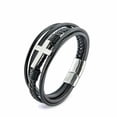 thumbnail image 1 of EOEMY Stainless Steel Dragon Bangle Jewelry Men Viking Cuff Bracelet Father'S Day Gift-Leather-Silver, 1 of 9