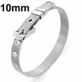 thumbnail image 1 of EOEMY Stainless Steel Mesh Adjustable Wristband Slider Charm Bracelet 10mm With Buckle, 1 of 9