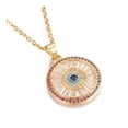 thumbnail image 1 of EOEMY Stainless Steel Pendant Necklace Cubic Zirconia Pendants Eye Gold 17" Z445-Default, 1 of 3