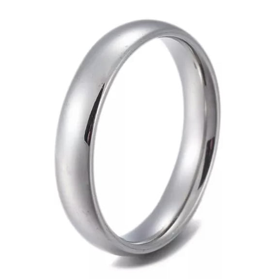 EOEMY Stainless Steel Plain Band Rings Gold Size 5-12 Silver Gold Purple 4mm Z734-9-Silver