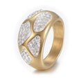thumbnail image 1 of EOEMY Stainless Steel Ring Wide Band Rings Clay Rhinestones Gold Size 7 17mm Z709-6, 1 of 3