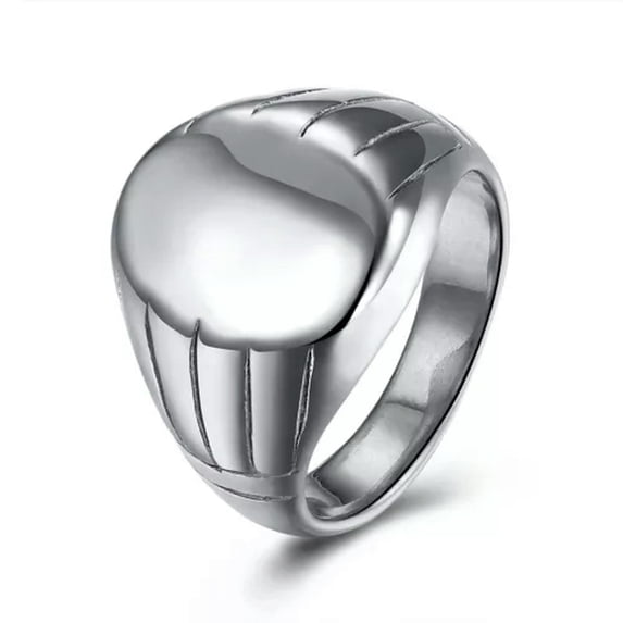 EOEMY Stainless Steel Yellow Gold Platinum Black Gun Plated Mens Plain Band Ring B554 -Silver-10