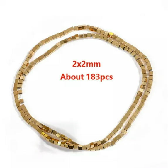 EOEMY Star Tube Cube Spacer Loose Beads Gold Hematite Beads For Jewelry Making Diy-16#