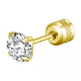 thumbnail image 1 of EOEMY Steel Cubic Zirconia Crystal Stone Round Small Stud Earring Wedding Earrings Lot-Gold-3mm, 1 of 7
