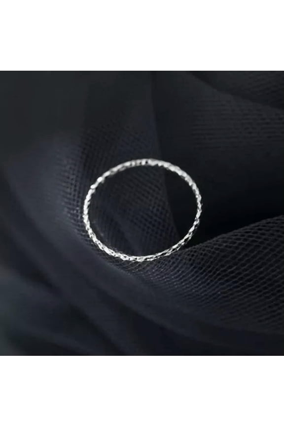 Sterling Silver Diamond Cut Thin Skinny Knuckle Midi Pinkie Thumb Ring A3572-S-7.5