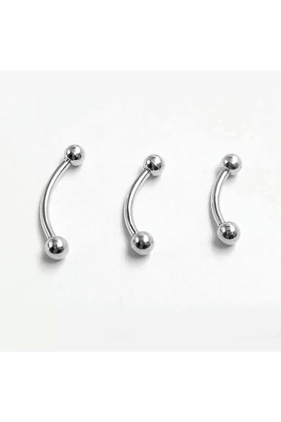 Sterling Silver Eyebrow Stud Curved Barbell Ear Tragus Helix Piercing Ring A1237-6mm (1 Pc)