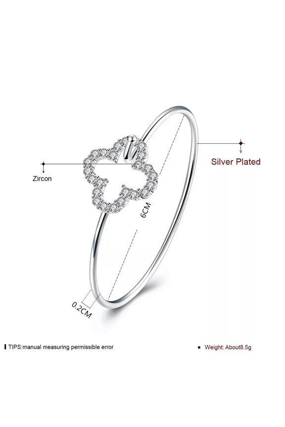 Sterling Silver Plated Bracelet Cross Bangle 2.3mm Hook Clasp L248-Default