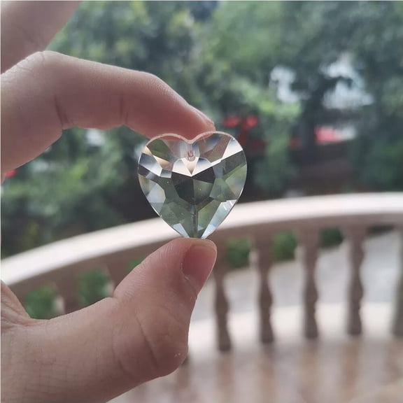 EOEMY Suncatcher 10Pc 25mm Heart Crystal Prism K9 Glass Chandelier Pendant Accessory