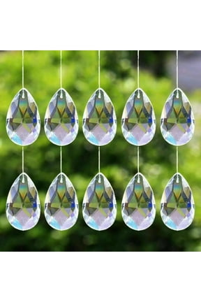 Suncatcher 10Pc Tear Drop Clear Glass Crystal Prism Pendant Chandelier Jewelry
