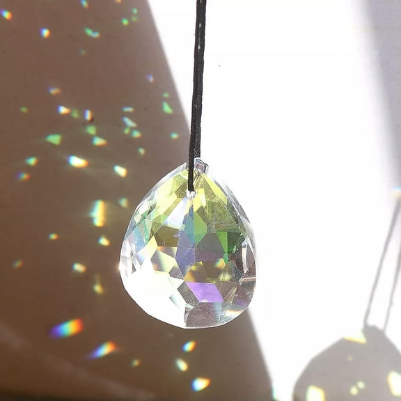 EOEMY Suncatcher 2Pc 50mm Ab Aurora Bauhinia Crystal Prism Glass Crystal Rainbow Maker