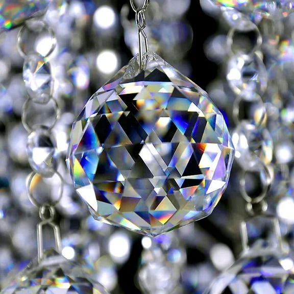 EOEMY Suncatcher 5X 30mm Clear Prism Ball Glass Crystal Hanging Diy Chandelier Pendant