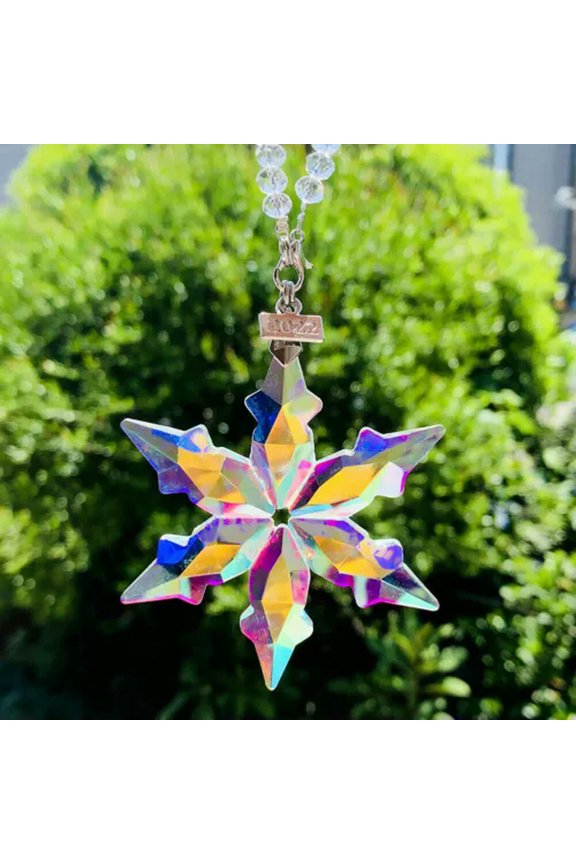 Suncatcher Snow Car Hanging Rainbow Maker Car Decoration Pendant Glass Crystal -Six-Pointed Star Car Hanger