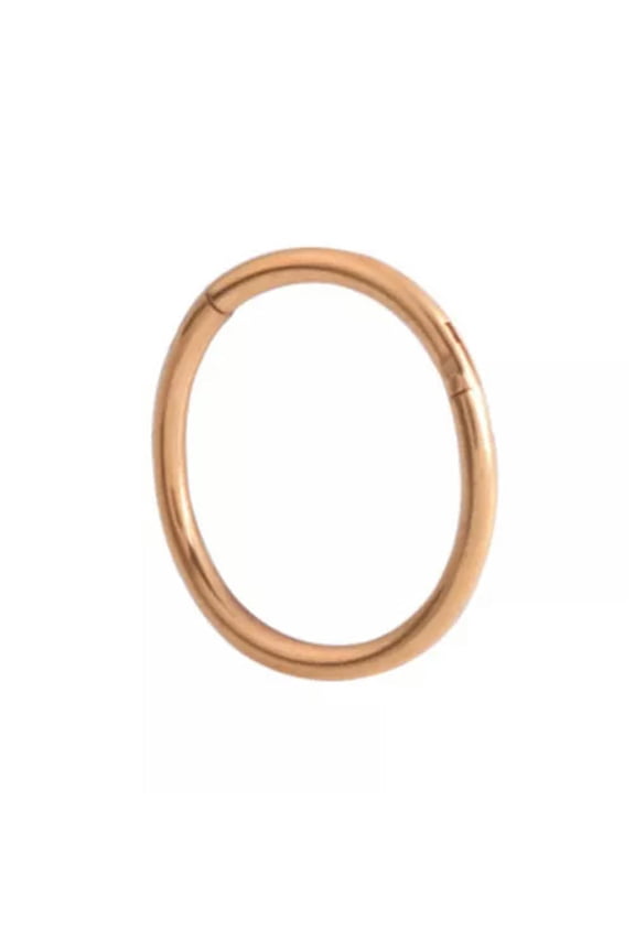 Surgical Steel Hinge Segment Nose Ring Septum Clicker Ear Helix Tragus Ring Hoop-Rose Gold-1.2X12mm