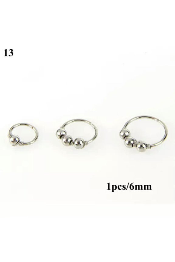 Surgical Steel Nose Ring Septum Clicker Hinge Segment Ear Helix Tragus Ring Hoop-5-10mm