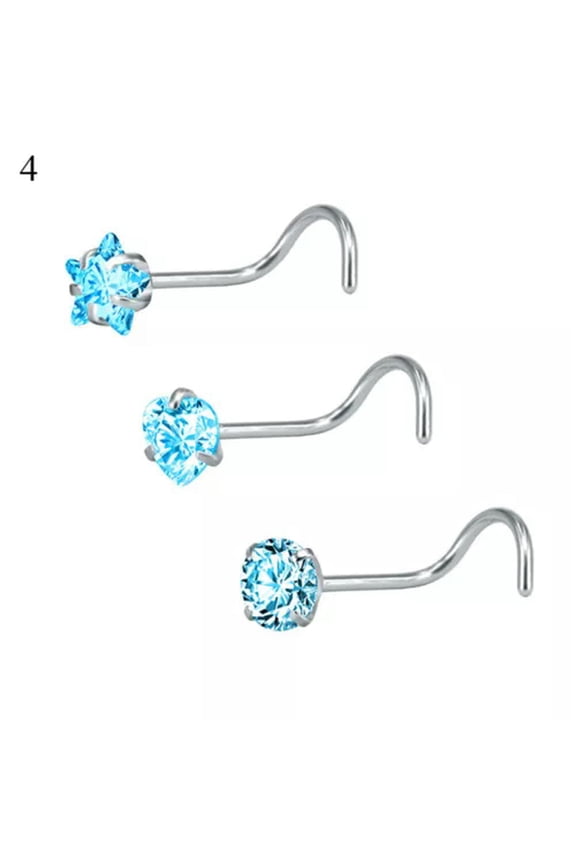 Surgical Steel Nose Ring Septum Clicker Hinge Segment Ear Helix Tragus Ring Hoop-C(3Pcs)-8mm