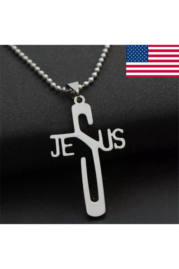 Symbol Jesus Cross Coopper Chain Crucifix Pendant Necklace Stainless Steel Gifts