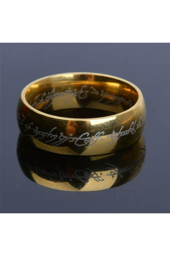 The One Ring Lotr Titanium Steel Lord Of The Rings Fashion Men'S Ring Size 6-13-Gold-7-8mm