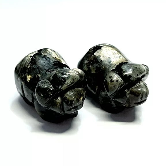 EOEMY Top Natural Black Amphibole Gemstone Quartz Crystal Piggy Carved Handmade Statue