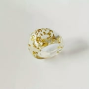 EOEMY Transparent Acrylic Ring Simple Chic Jewelry Water Drop Resin Rings 1Pcs Ins Lot-Golden