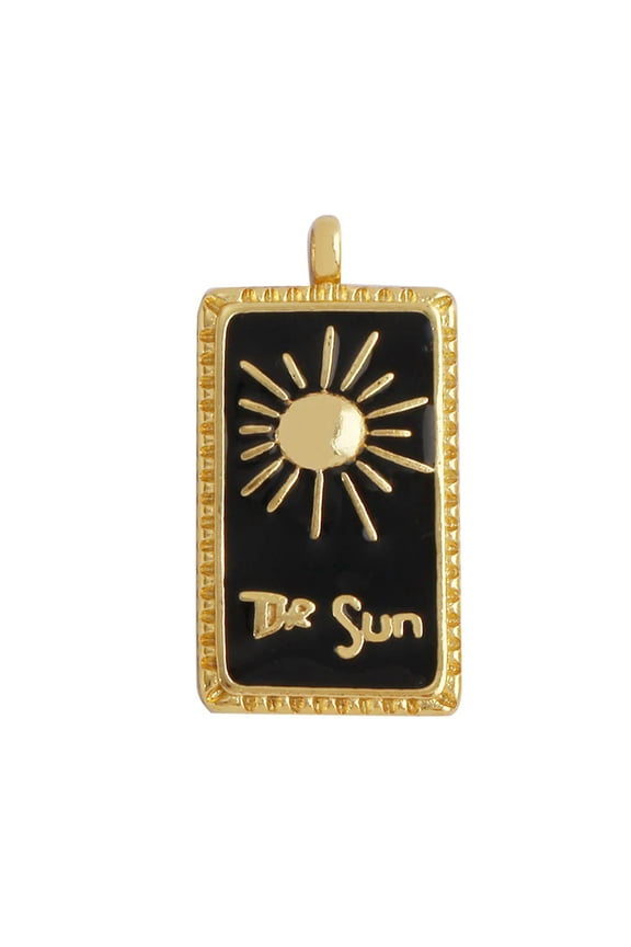 Trendy Shining Moon Star Space Celestial Compass Charm Pendant In Gold Colour-M711177D1-Black