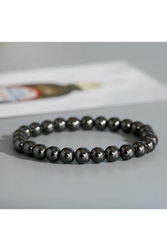 Triple Protection Necklace Tiger Eye Hematite Obsidian Natural Stone Bracelets-Hematite Bracelet