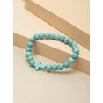 thumbnail image 1 of EOEMY Turquoise Cross Decor Beaded Bracelet For Women Crafted Jewelry Stackable-Default, 1 of 3