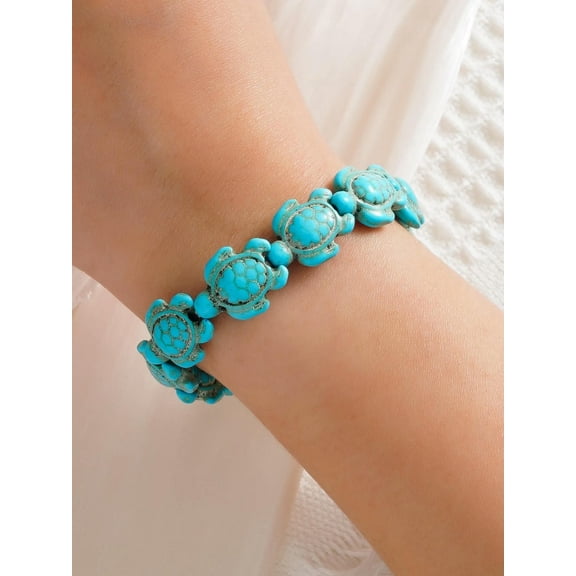 EOEMY Turtle Beaded Bracelet For Women Crafted Jewelry Stackable Bracelets-Default