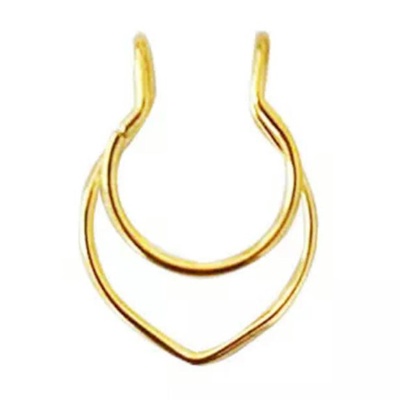 EOEMY Unisex Nose Clip Earrings Piercing Body Jewelry Simple Stainless Steel Nose Ring-Golden