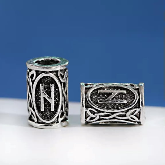 EOEMY Viking Rune Bead Stainless Steel For Hair Beards And Jewellery-1Pcs H
