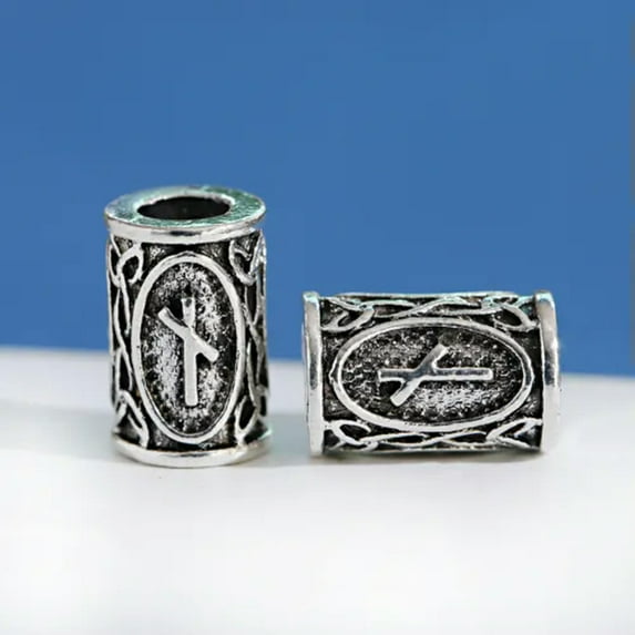 EOEMY Viking Rune Bead Stainless Steel For Hair Beards And Jewellery-1Pcs N